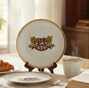 Bohemia Pravda Vitezi Czechoslovakia Carlsbad Porcelain Plate 9.5" Coat of Arms